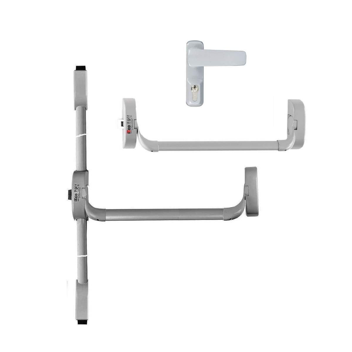 Barra Antipánico Guillotina Para Puerta Doble Color Gris Altura Estándar de 2400 mm 1 Barra Antipánico Guillotina Para Puerta Doble Color Gris Altura Estándar de 2400 mm