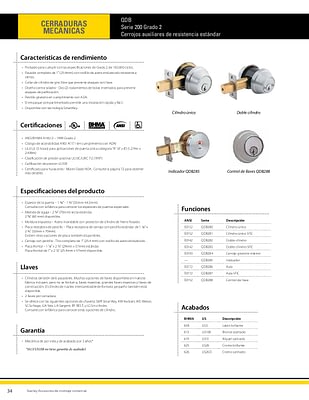 FICHA TECNICA CERROJO STANLEY