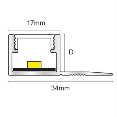 Dilatador vision para luz led 17 mm Aluminio Mate - Imagen 4