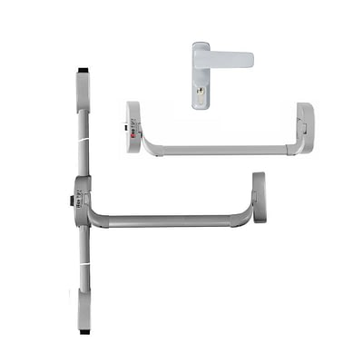 Barra Antipánico Guillotina Para Puerta Doble Color Gris Altura Estándar de 2400 mm