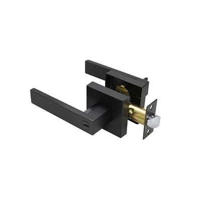 Chapa Palanca Cuadrada Tubular Baño Negra