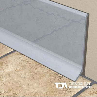 Guardaescoba Aluminio 80 mm x 2,7 m Plata Mate