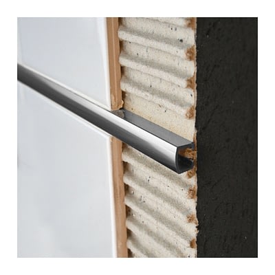 Dilatador Curvo Aluminio 10 mm x 2,5 m Plata Brillante