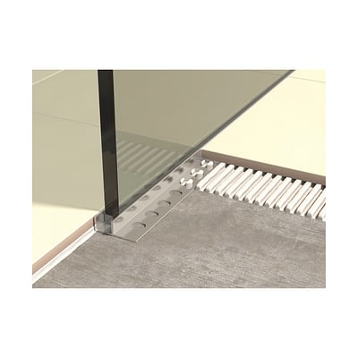 Dilatador Sombra En Aluminio Vidrio 10 mm x 2,5 m - Plata Brillante