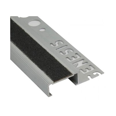 Nariz Aluminio Inserto Carborundum 12 mm x 2,6 m Plata Mate