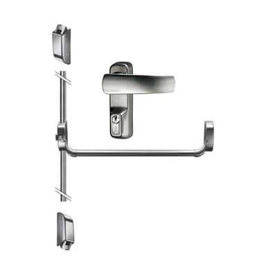 Combo Barra Antipánico Tubular en Acero Inoxidable