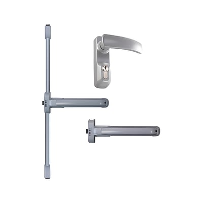 Barra Antipánico Push Para Puerta Doble Color Gris Altura Estándar de 2400 mm