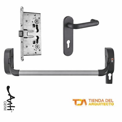 Combo Barra Antipánico Gris Base Infilare de Embutir
