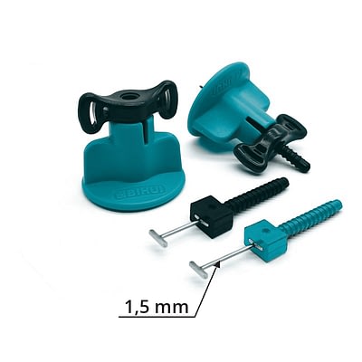 Medidas BU-TSL50 – Separador Nivelador T-Spin Reutilizable 1,5 mm – Caja De 50 Unidades Cota del pin en T de 1,5 mm de BU-TSL50 – Separador Nivelador T-Spin Reutilizable 1,5 mm - Caja De 50 Unidades