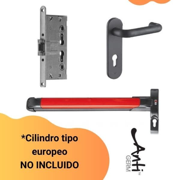 Combo Barra Antipánico Tipo Push-Infilare de Embutir 1 Combo Barra Antipánico Tipo Push-Infilare de Embutir