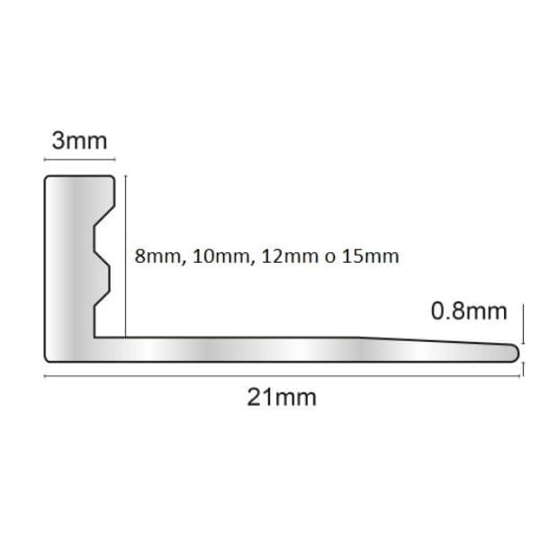 ESA Perfil Recto en Aluminio 2 ESA Perfil Recto en Aluminio - Imagen 2