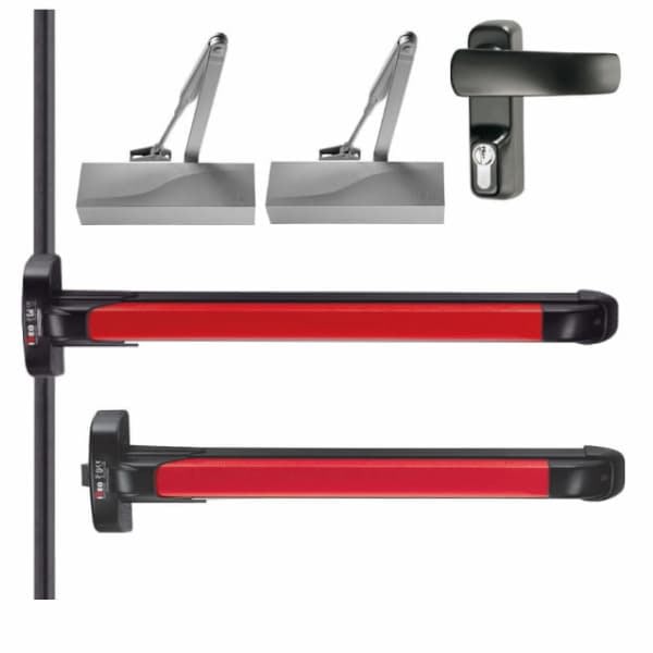 Combo Barras Antipánico Tipo Push para Puerta Doble 1 Combo Barras Antipánico Tipo Push para Puerta Doble