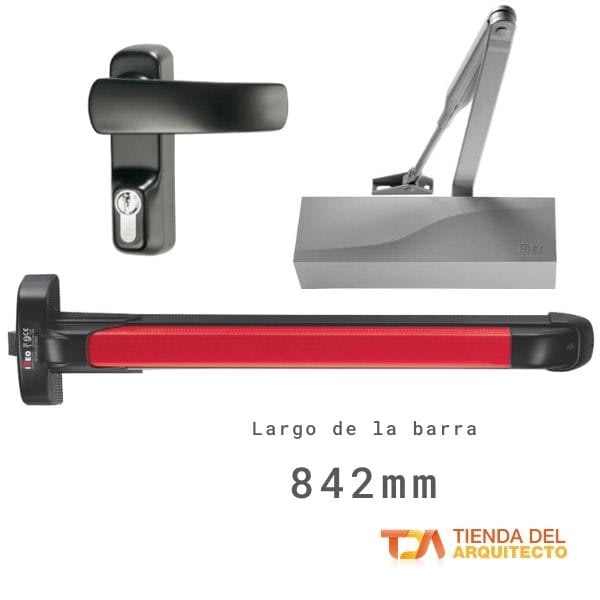 Combo barra antipánico iseo push un punto