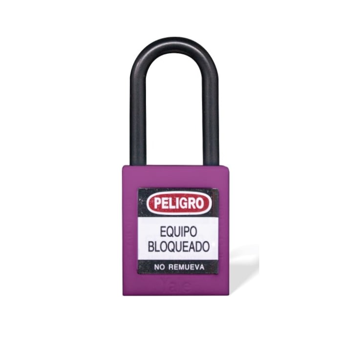 Candado Gancho Nylon Morado 1 Candado Gancho Nylon Morado