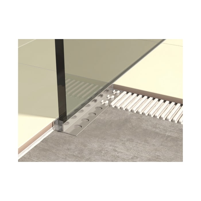Dilatador Sombra En Aluminio Vidrio 10 mm x 2,5 m - Plata Brillante