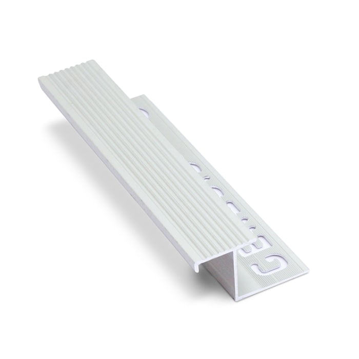 Nariz Aluminio Escalón C/Cerámica 10 mm x 2,8 mm Plata Mate