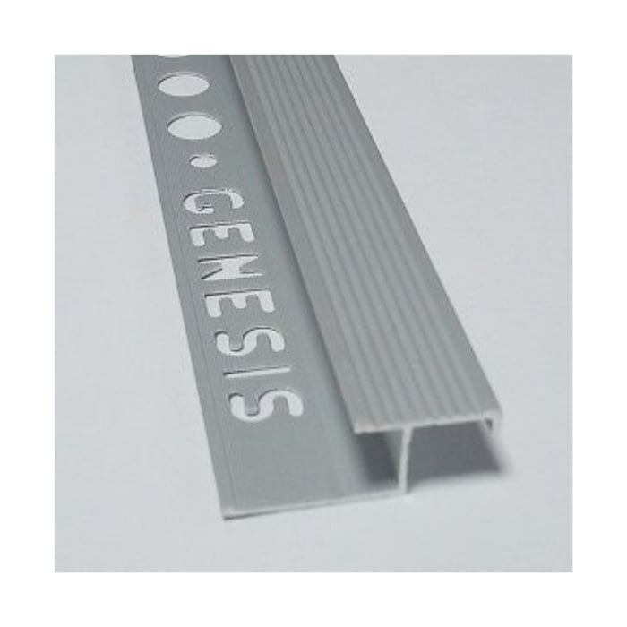Nariz Aluminio Escalón C/Cerámica 10 mm x 2,8 mm Plata Mate - Imagen 2