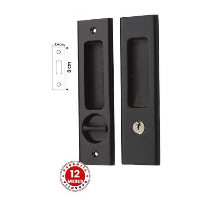 Cerradura Pico Loro Para Puertas Corredizas Baño Negra