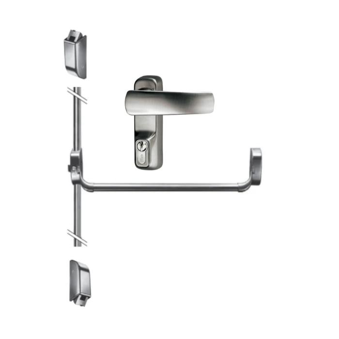 Combo Barra Antipánico Tubular en Acero Inoxidable
