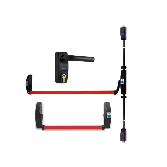 Kit Doble Antipánico Universal de Empuje Rojo 1 Kit Doble Antipánico Universal de Empuje Rojo