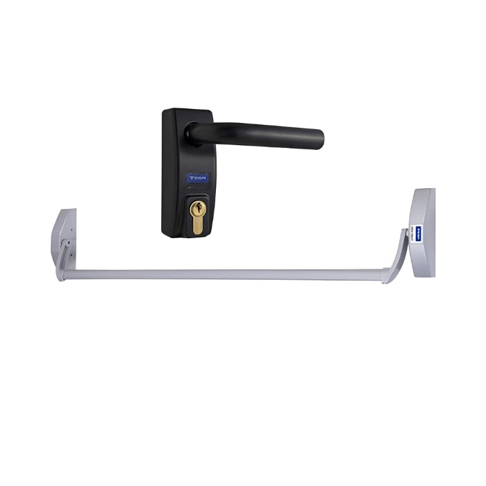 kit Barra Antipánico Universal De Embutir De Empuje Tubular Gris Plata