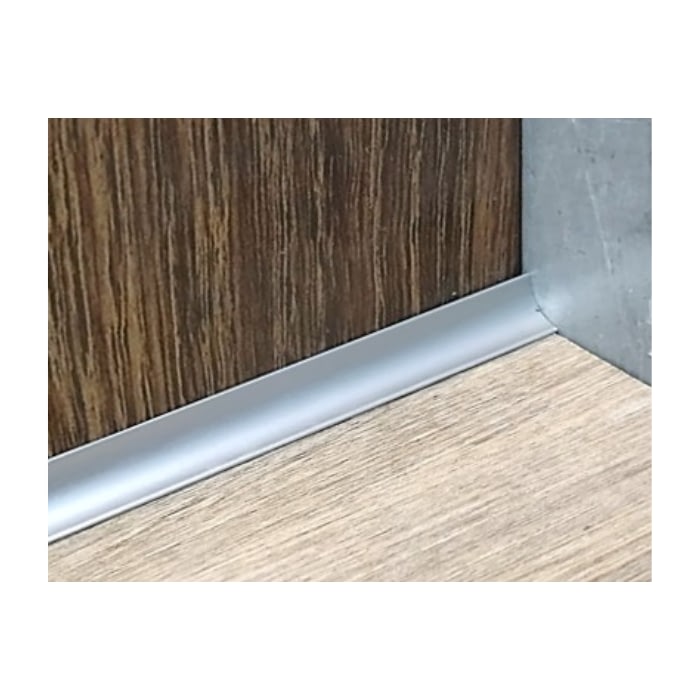 Perfil Interno Mediacaña Aluminio 11,5 mm x 2,4 m Plata Mate