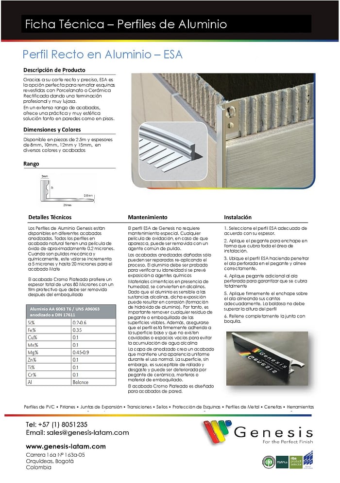 Win Recto Aluminio 10 mm x 2,5 m Acabado Cepillado 2 Win Recto Aluminio 10 mm x 2,5 m Acabado Cepillado - Imagen 2