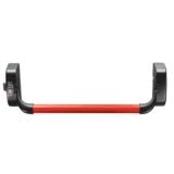 Barra antipánico tubular marca Iseo con acabado metálico