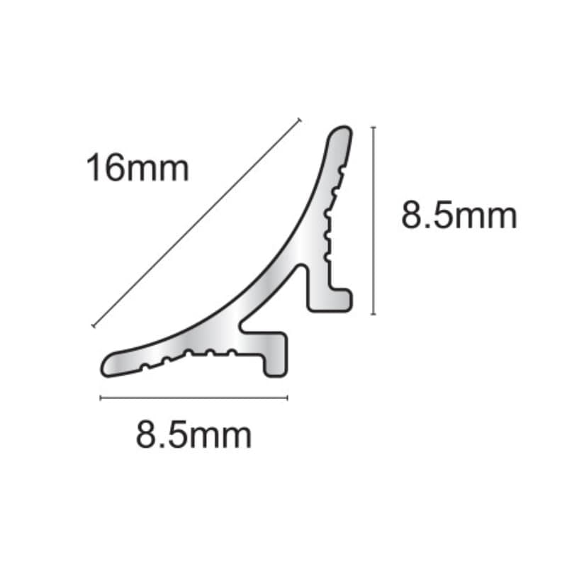 Perfil Interno Mediacaña Aluminio 15 mm x 2,5 m Plata Brillante 3 Perfil Interno Mediacaña Aluminio 15 mm x 2,5 m Plata Brillante - Imagen 3