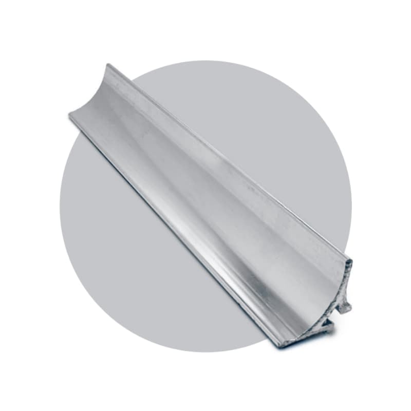Perfil Interno Mediacaña Aluminio 15 mm x 2,5 m Plata Brillante 4 Perfil Interno Mediacaña Aluminio 15 mm x 2,5 m Plata Brillante - Imagen 4