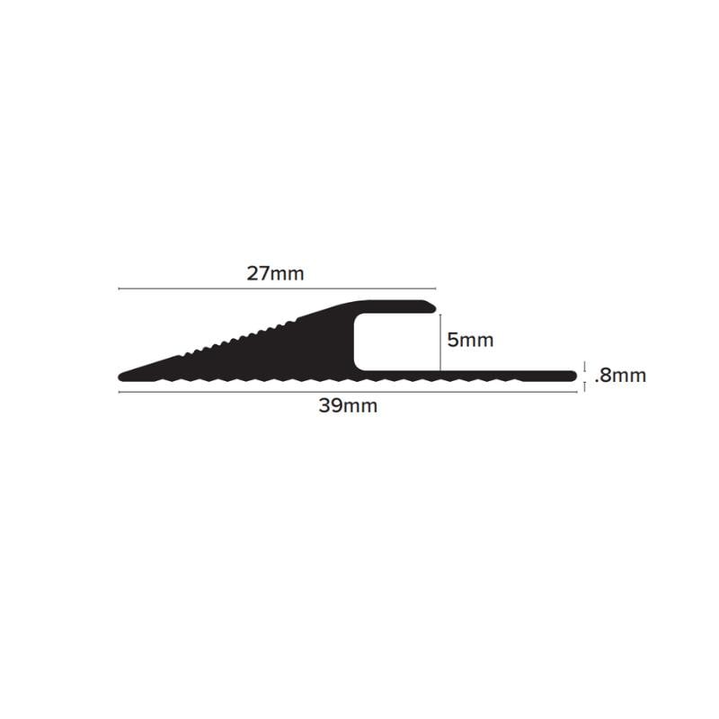 Perfil Rampa Embebida Aluminio 5 mm x 2,7 m - Plata Mate 4 Perfil Rampa Embebida Aluminio 5 mm x 2,7 m - Plata Mate - Imagen 4
