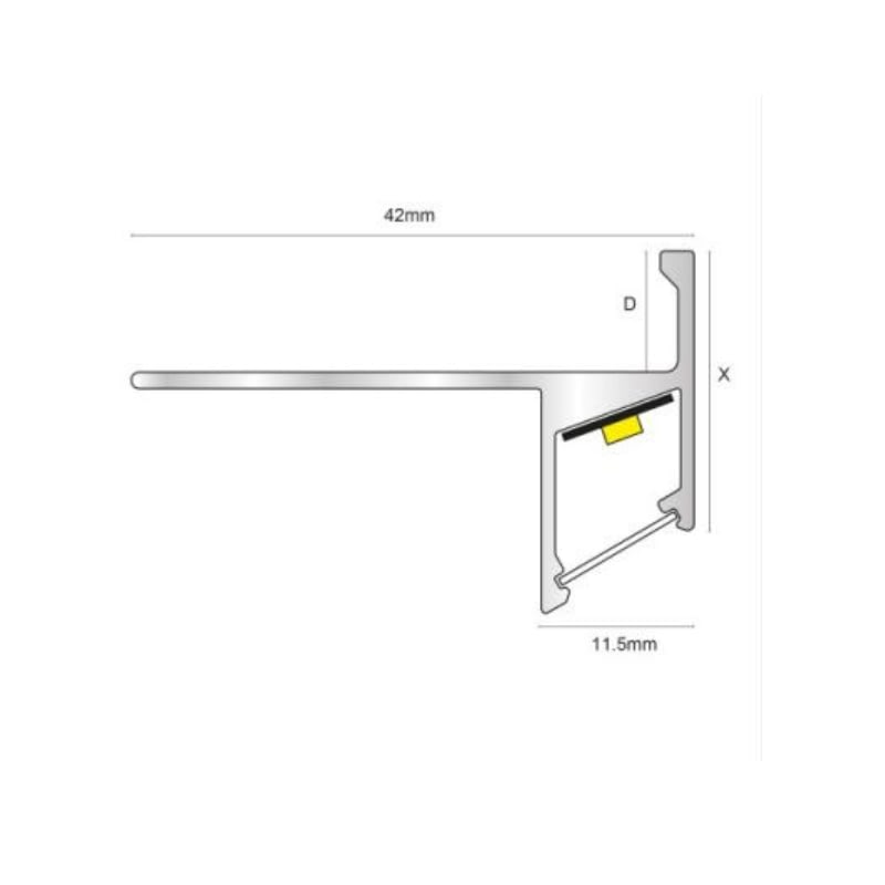 Nariz Visión Embebida Para Luz Led 42mm x 2.8MT-Aluminio matt silver 2 Nariz Visión Embebida Para Luz Led 42mm x 2.8MT-Aluminio matt silver - Imagen 2
