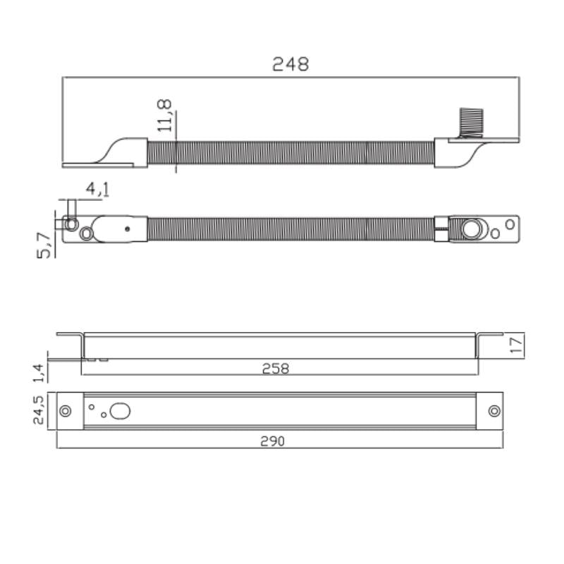 Pasa Cable flexible para montaje al lado de Bisagra 2 Pasa Cable flexible para montaje al lado de Bisagra - Imagen 2