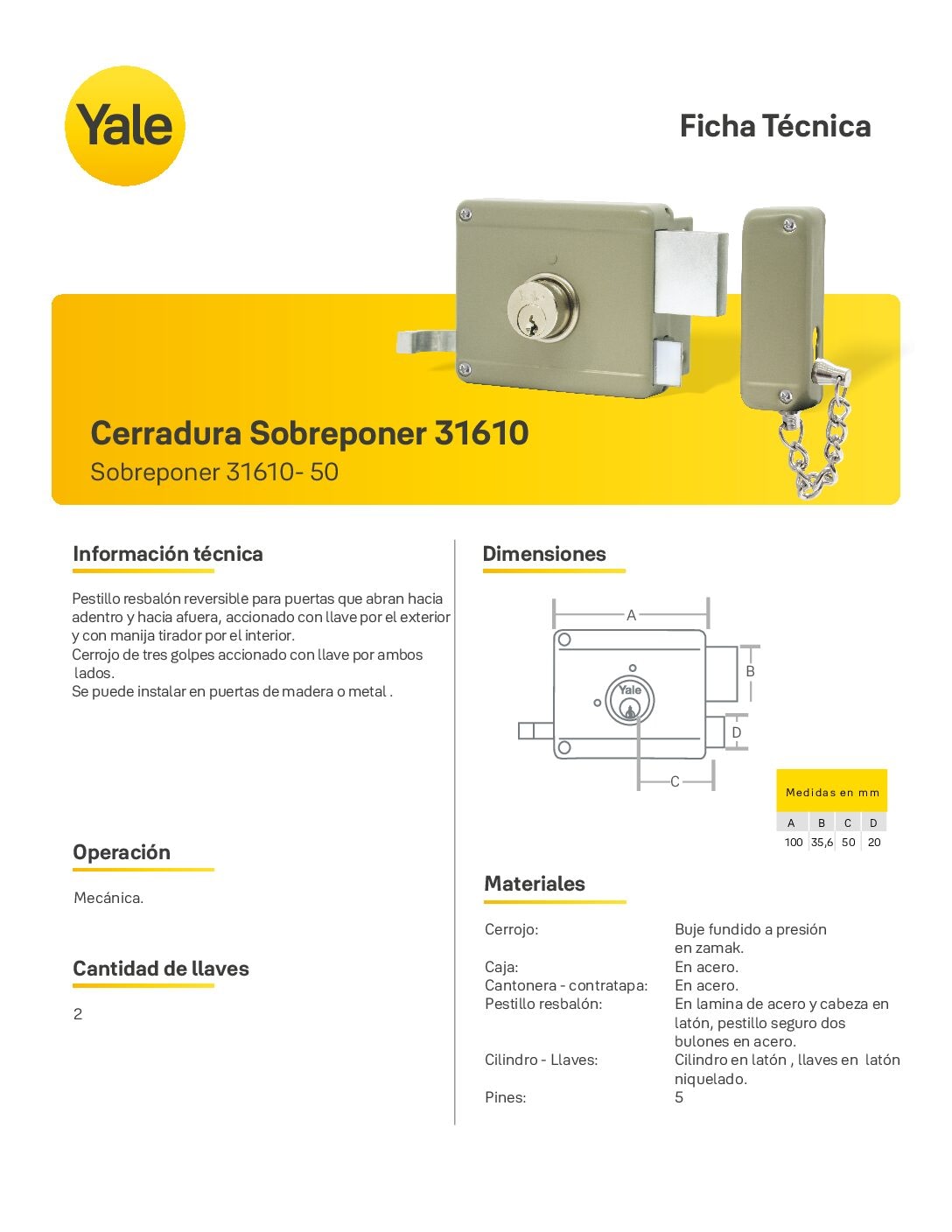 Cerradura Sobreponer Cip Compra En L Nea Y Recibe En La