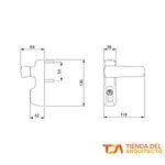 Medidas de la manija iseo