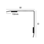 Ángulo Autoadhesivo Acero Inox 50 mm x 50 mm x 2,5 m Cepillado diagrama