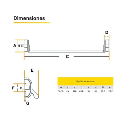 Dimensiones barra 1