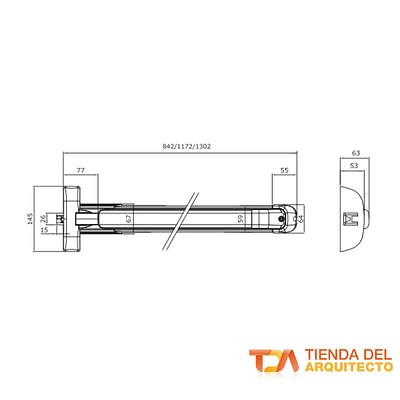 Barra push de sobreponer iseo tienda del arquitecto 1