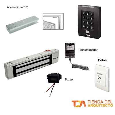 Combo Teclado Electroimán para Puertas de Vidrio 350 Lb