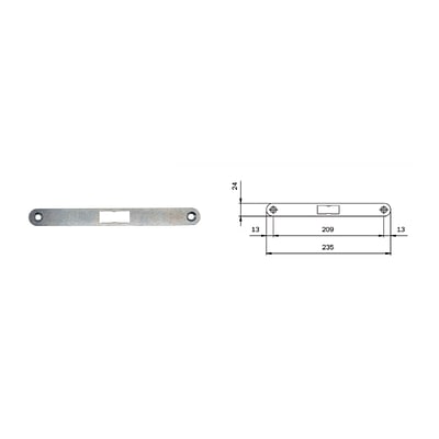 Cantonera Con Bordes Redondos Para Cerradura. I50-01 / I50-03 En Acero Cincado