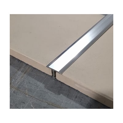 Dilatador T Aluminio 22 mm x 8 mm x 2,5 m Plata Brillante