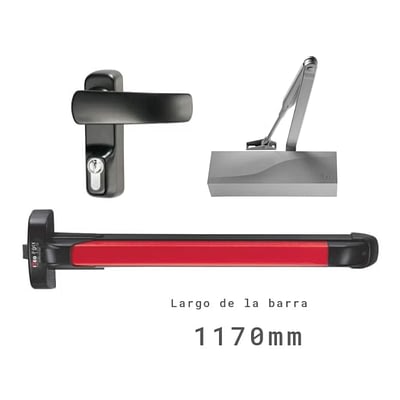 Combo Barra Antipánico Iseo 1170 mm 100 kg