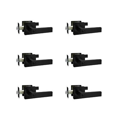 Tienda del Arquitecto 54 Caja de 6 manijas de color negro para puertas de alcoba