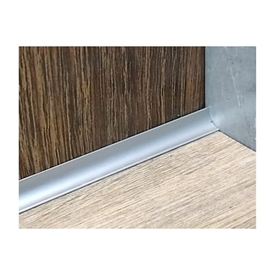 Perfil Interno Mediacaña Aluminio 11,5 mm x 2,4 m Plata Mate