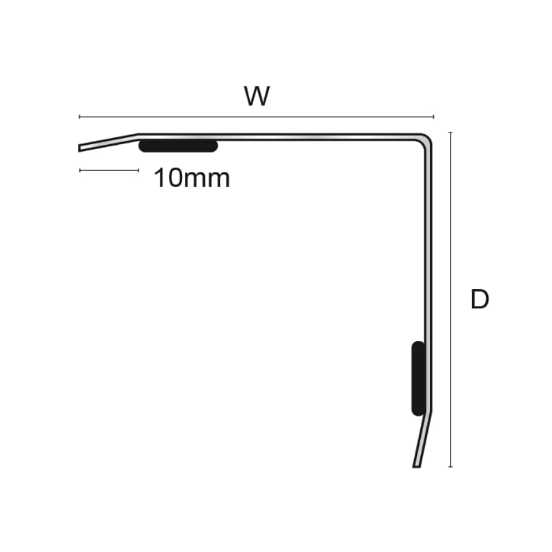 Ángulo Autoadhesivo Acero Inox 50 mm x 50 mm x 2,5 m Cepillado diagrama Ángulo Autoadhesivo Acero Inox 50 mm x 50 mm x 2,5 m Cepillado diagrama