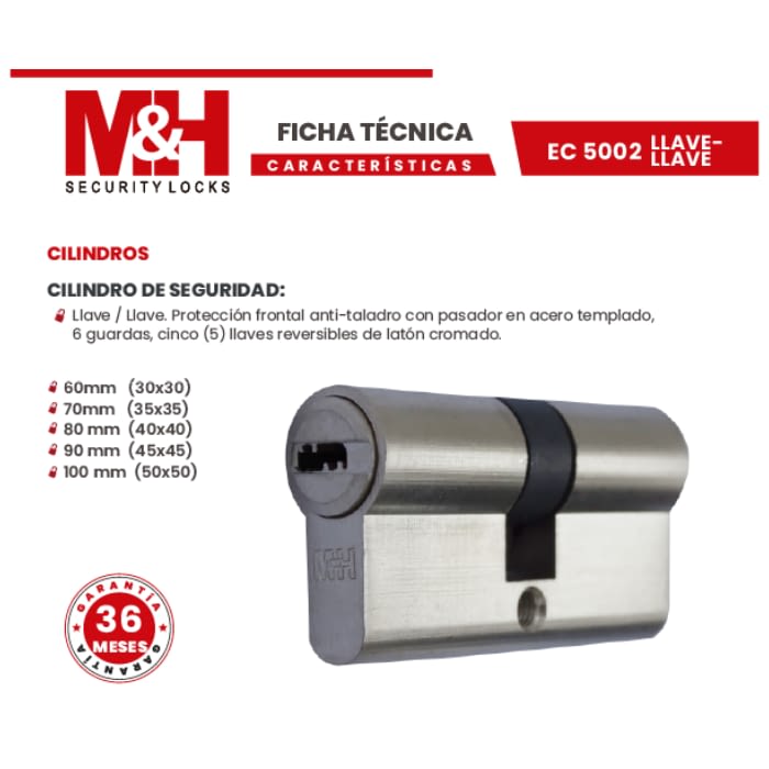 Cilindro Con Llave De Puntos Y Leva De 15 Mm (3 Llaves