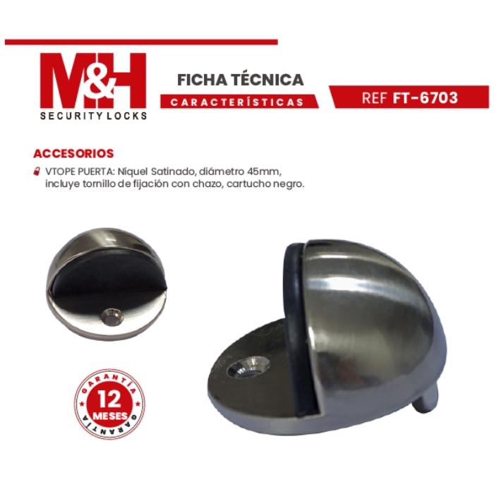TOPE PUERTA ADHESIVO BLANCO 2027-2 - Metalurgia Manufacturada